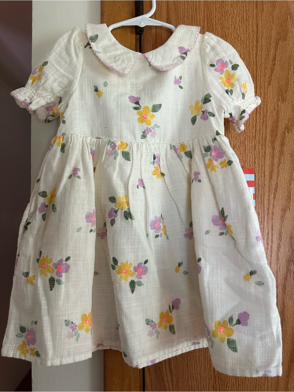 Cat & Jack Cream Dress with Yellow & Pink Floral Print